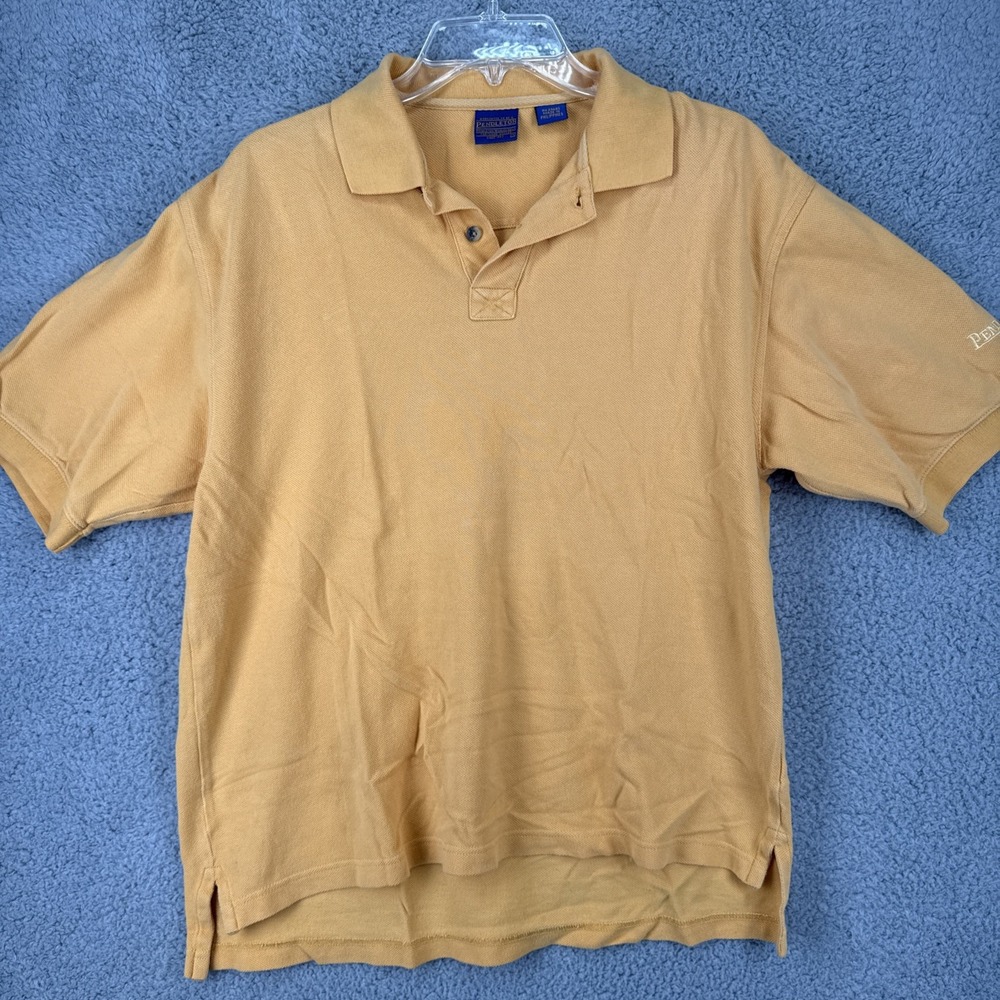 Pendleton Mens Small Short Sleeve Polo Shirt Orange Cotton Classic Logo